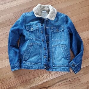 M & S boys denim jacket fleece fur lined mark & Spencer size 11-12 years